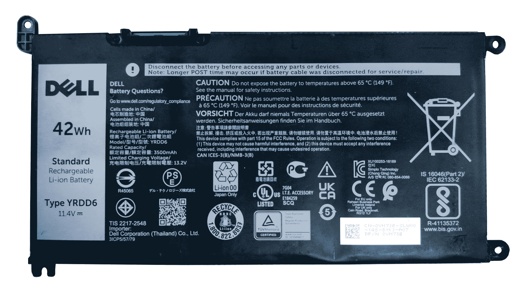 DELL Inspiron 3501 3505 3580 3581 3593 Original Laptop Battery